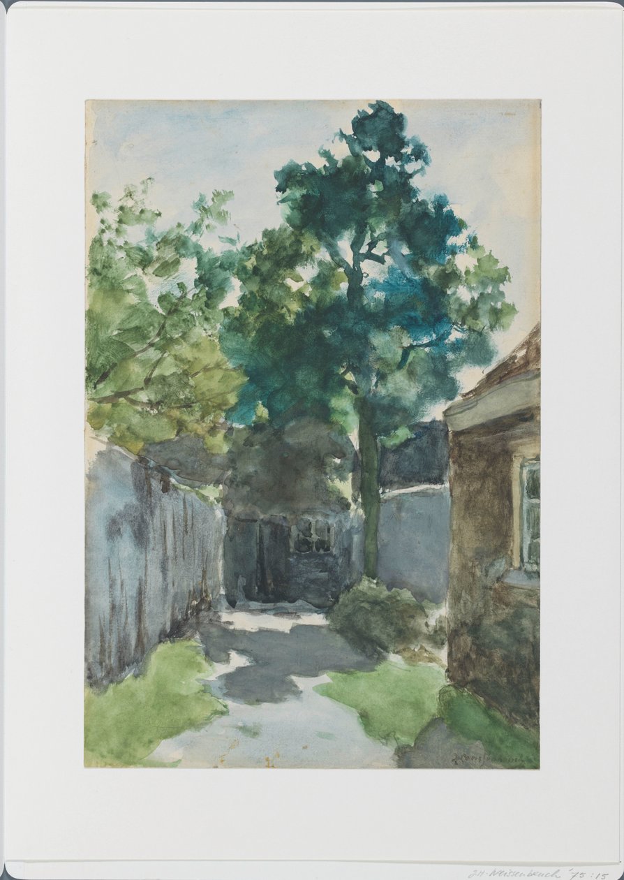 güneşli avlu by Johan Hendrik Weissenbruch
