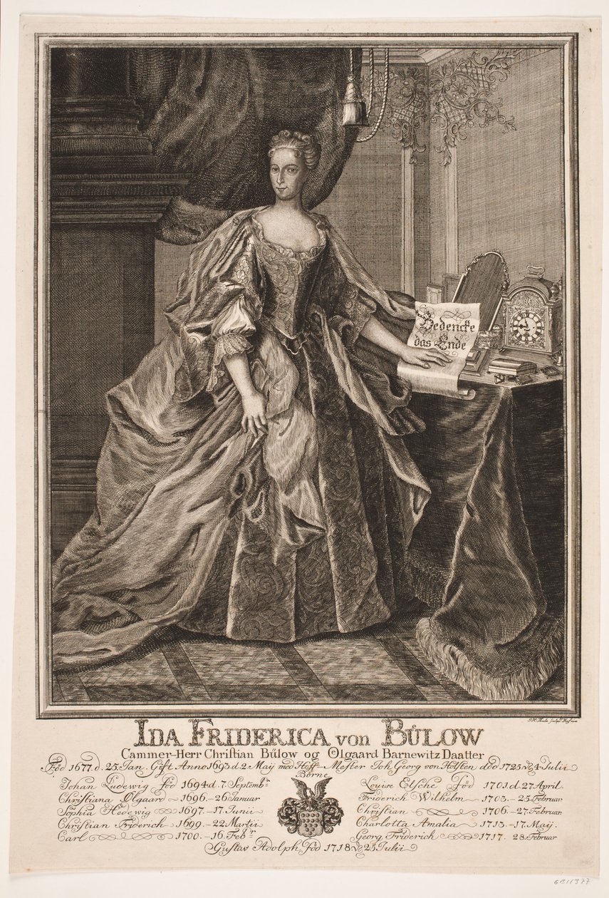 Ida Friderica von Bülow by Johan Herman Thiele