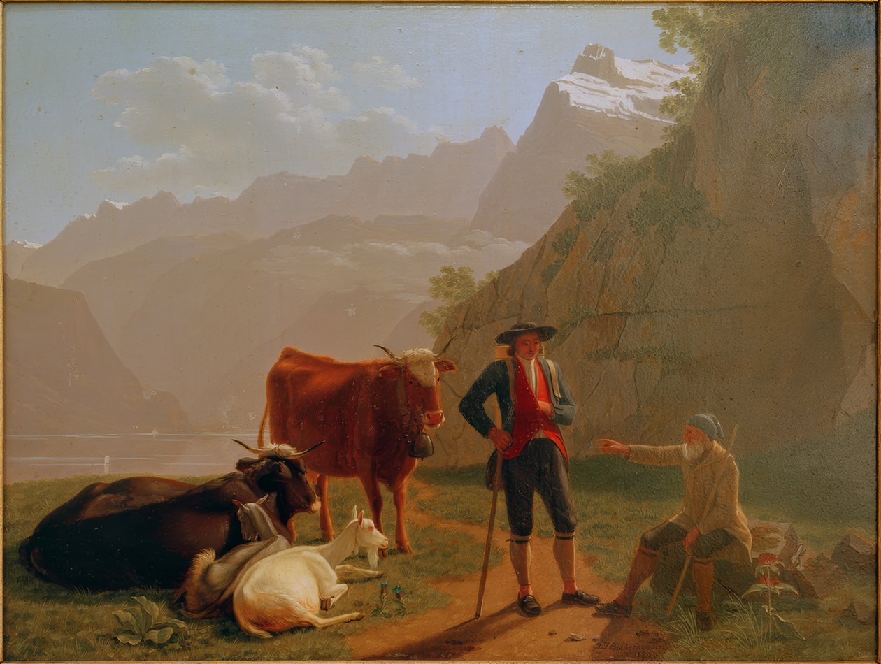 Çobanlar ile Luzern Gölü by Johan Jakob Biedermann