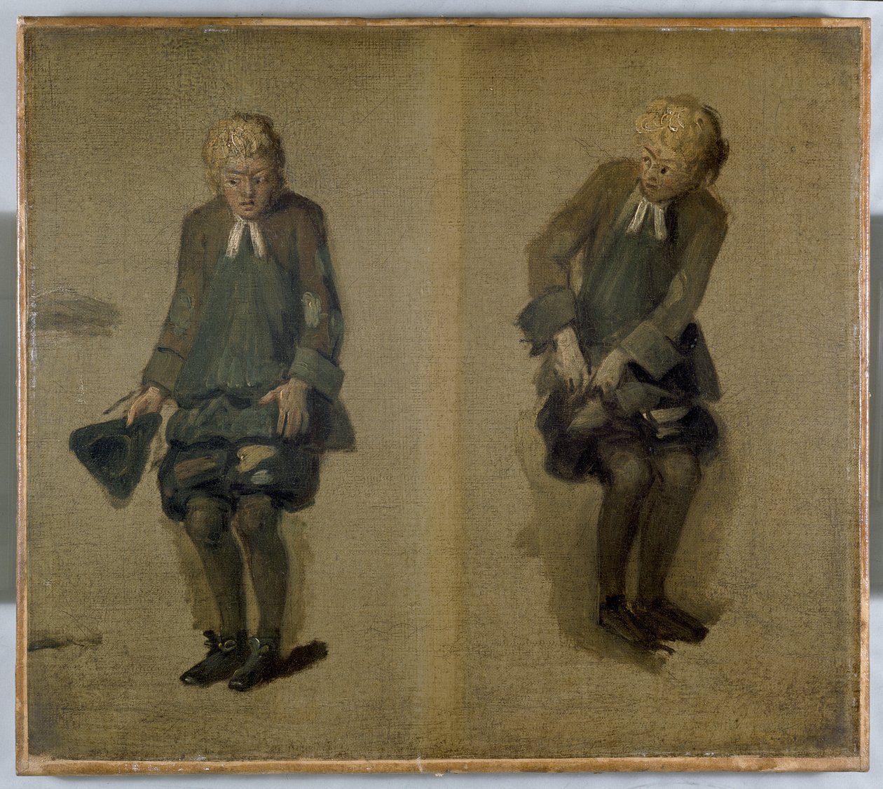 Karakterde David Garrick'in İki Eskizi, 18. yüzyıl by Johan Joseph Zoffany