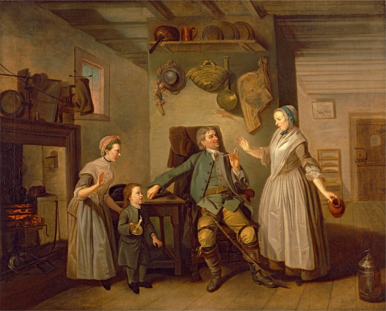 David Garrick ve Mary Bradshaw, David Garrick'in "Çiftçinin Dönüşü" filminde by Johan Joseph Zoffany RA