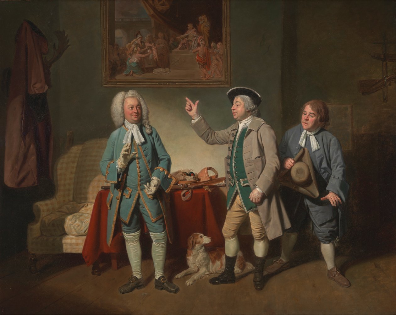 Isaac Bickerton'ın "Love in a Village" filminde Edward Shuter, John Beard ve John Dunstall by Johan Joseph Zoffany RA