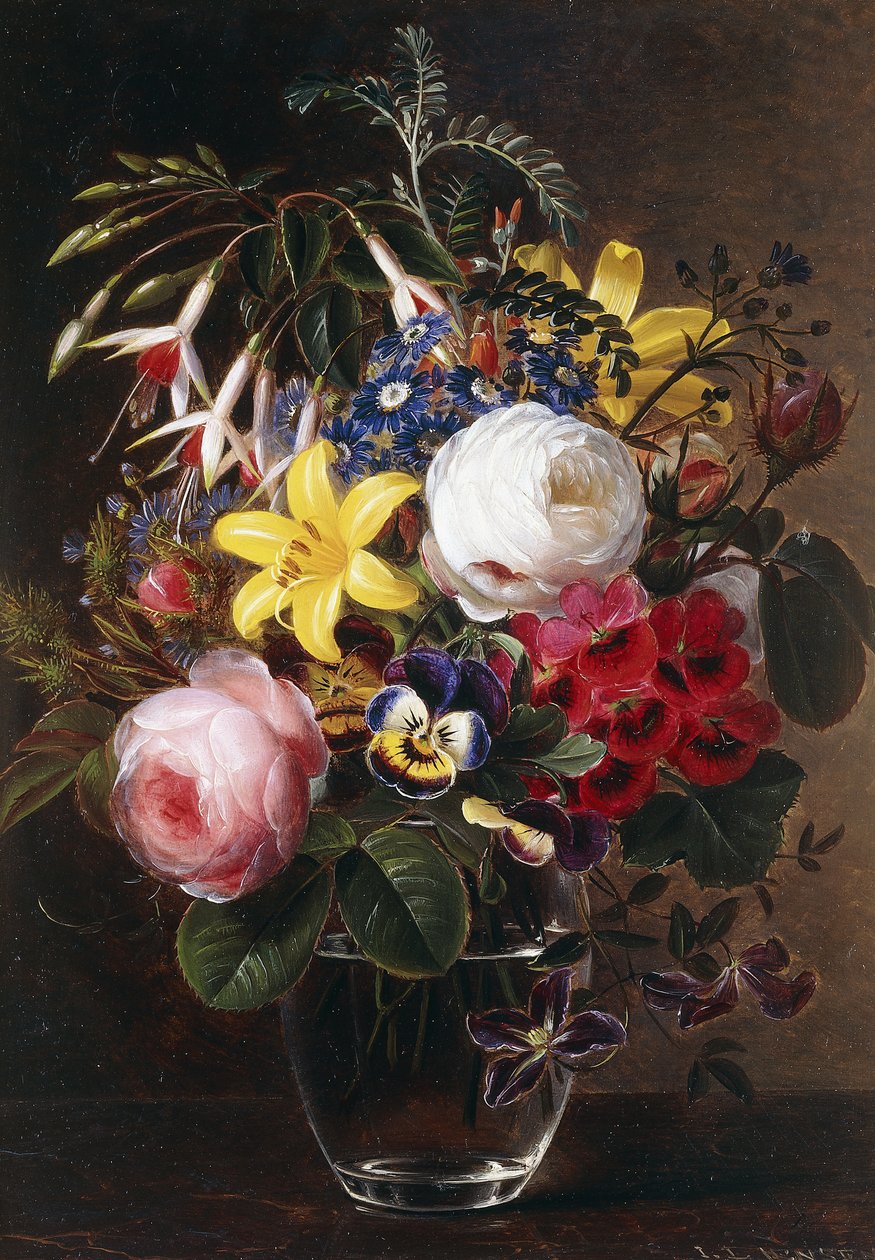 Vazoda Güller, Zambaklar, Hercai Menekşe ve Diğer Çiçekler, by Johan Laurents Jensen