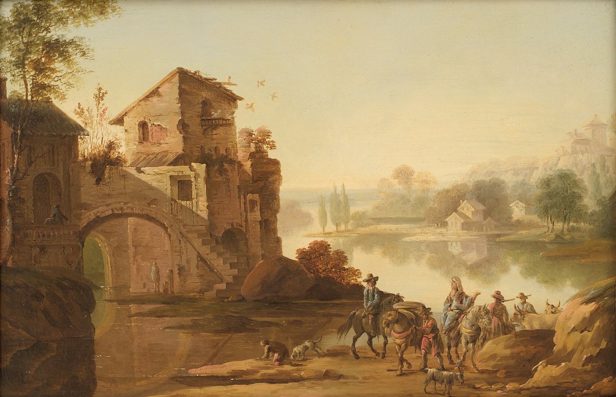 İtalyan tarzında manzara by Johan Mandelberg