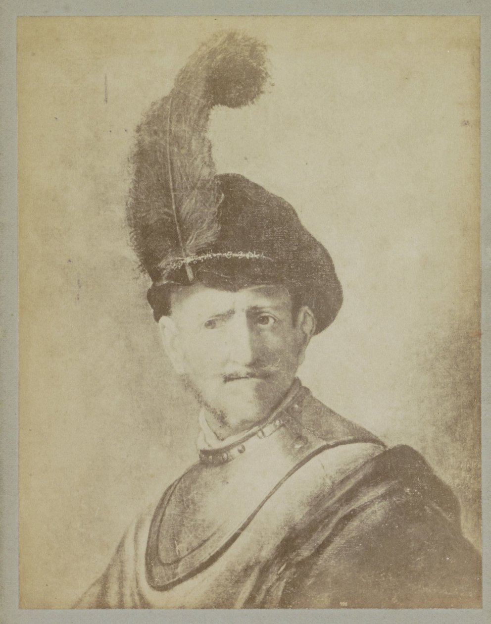 'Bir adamın portresi, belki de Rembrandt'ın babası Harmen Gerritsz' resminin fotoğraf reprodüksiyonu. Van Rijn', Rembrandt Harmensz. Van Rijn Amsterdam Müzesi. Rembrandt. - Tete d'etude - (Pere du Maître). (nesne üzerindeki başlık) by Johan Marinus Schalekamp