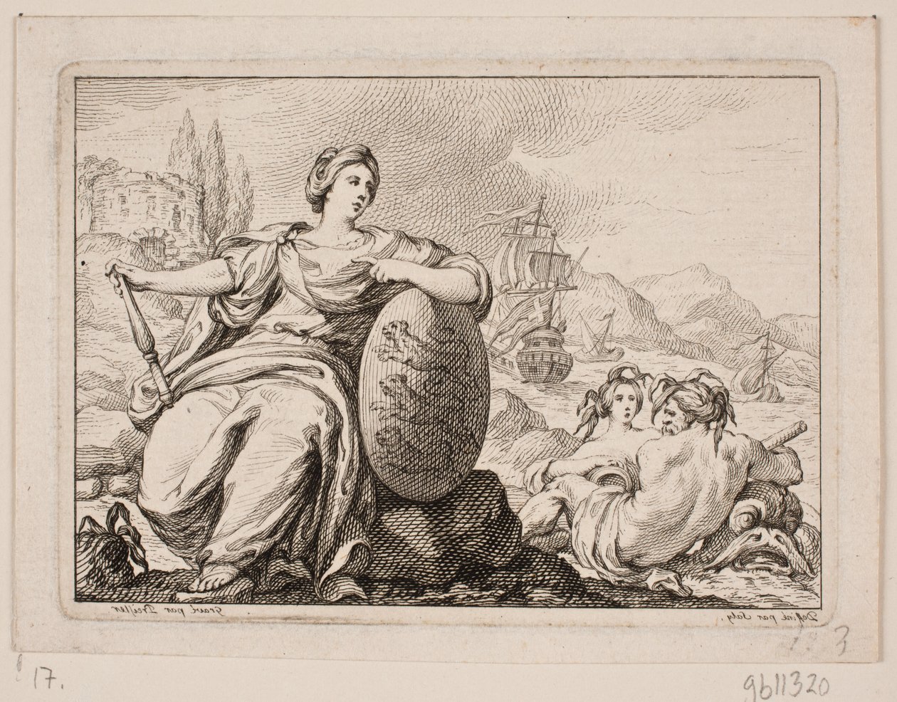 Vignet til P. H. Mallet: Danimarka Tarihi I, 1758 by Johan Martin Preisler