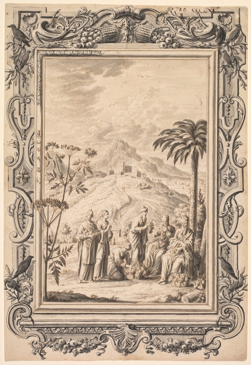 Kupfer-Bibel Bakır İncil için İllüstrasyon ve Bordür Tasarımı , c. 1730. by Johan Melchior Füssli