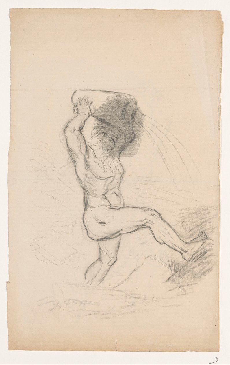 Sakallı adam sürahi boşaltıyor by Johan Michaël Schmidt Crans