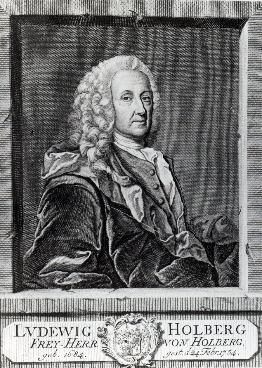 Ludvig Holberg, Johann Martin Bernigeroth tarafından oyulmuş, 1757 by Johan Roselius