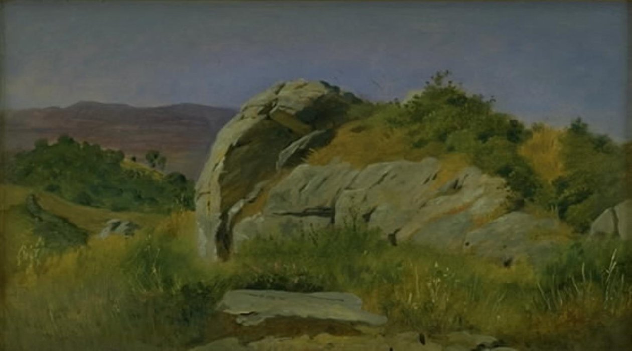 Ön planda kayalar ile manzara. Civitella, İtalya by Johan Thomas Lundbye