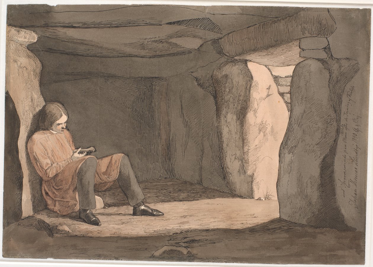Bir Geçit Mezarında Oturan Lorents Frölich by Johan Thomas Lundbye