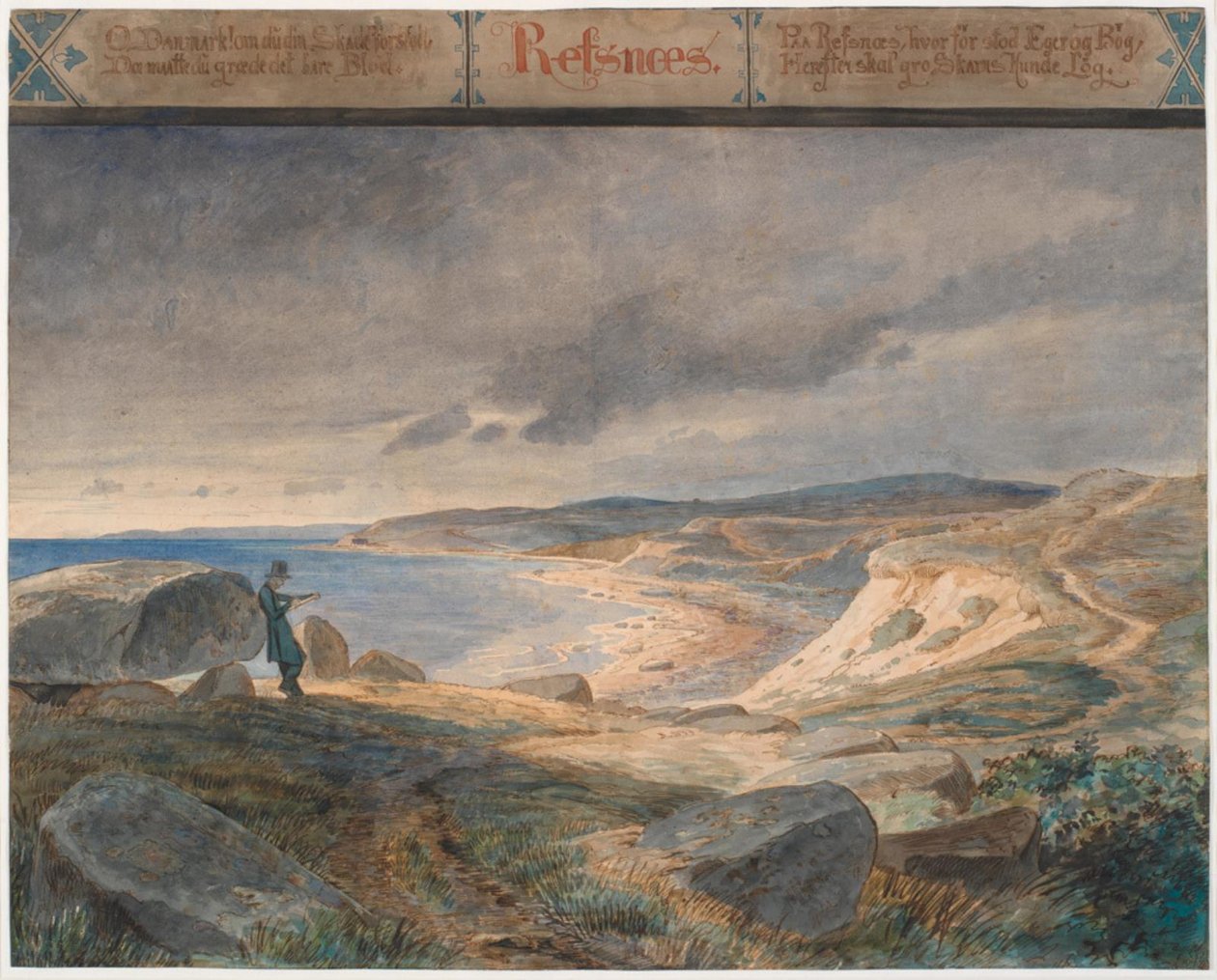 Refsnæs, Kıyı manzarası by Johan Thomas Lundbye