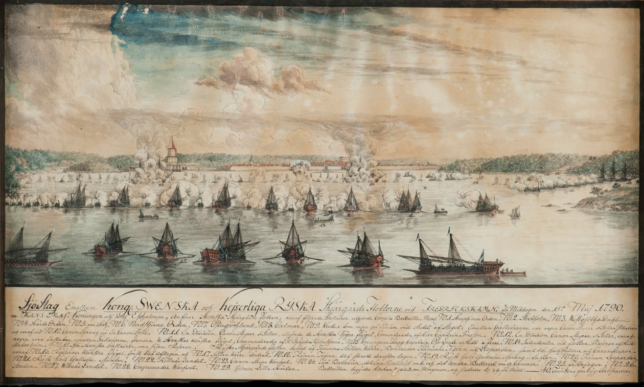 Mayıs 1790, 1791 Fredrikshamn Savaşı. by Johan Tietrich Schoultz