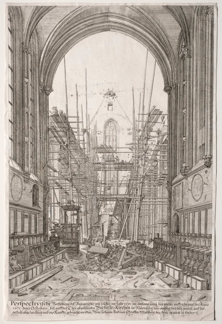 L'Art Ancien Zürih: Barfüsser-Kirke Fransisken Kilisesi'nden Görünüm by Johan Ulrich Krauss