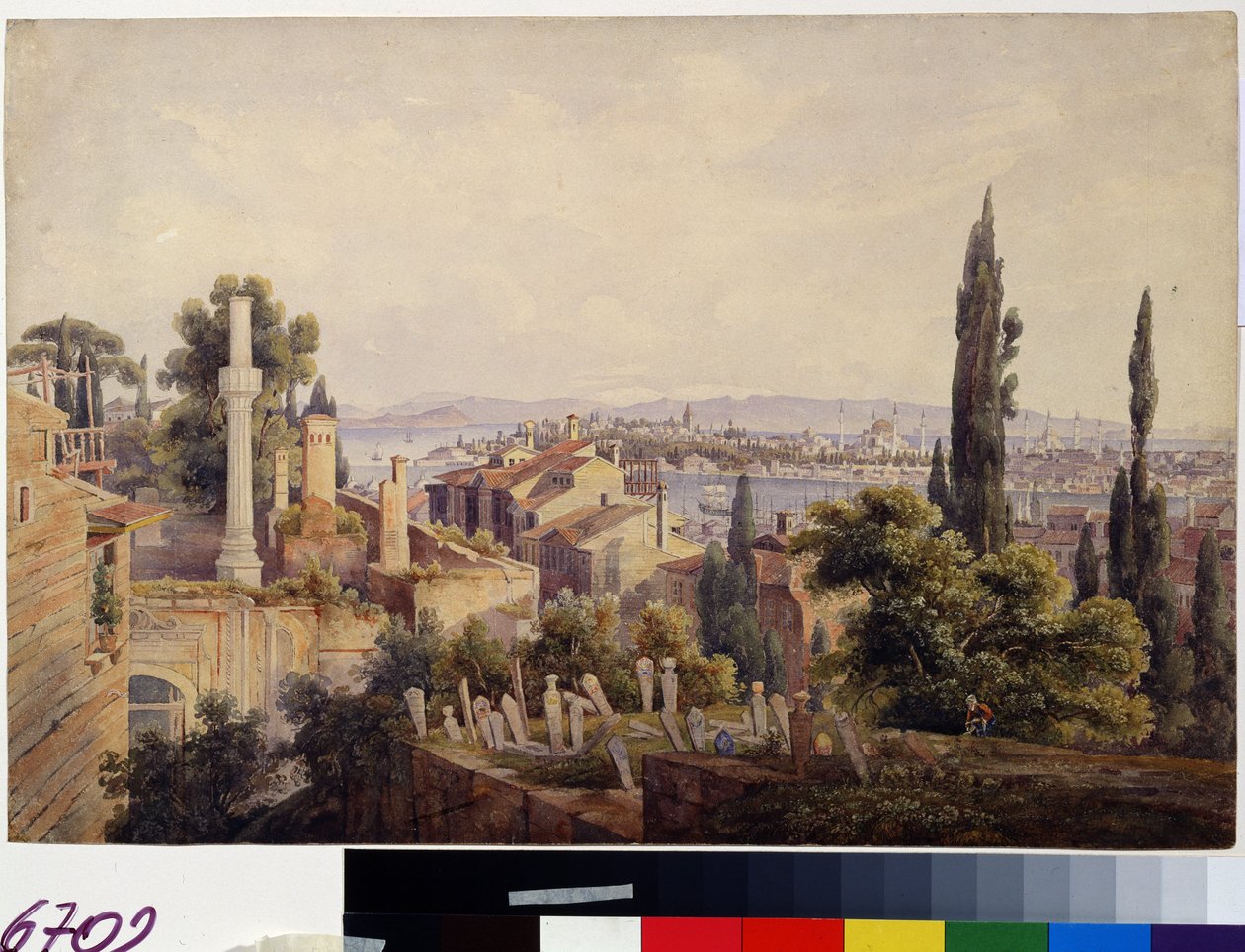 Konstantinopolis ve Haliç manzarası by Johan Wolfensberger