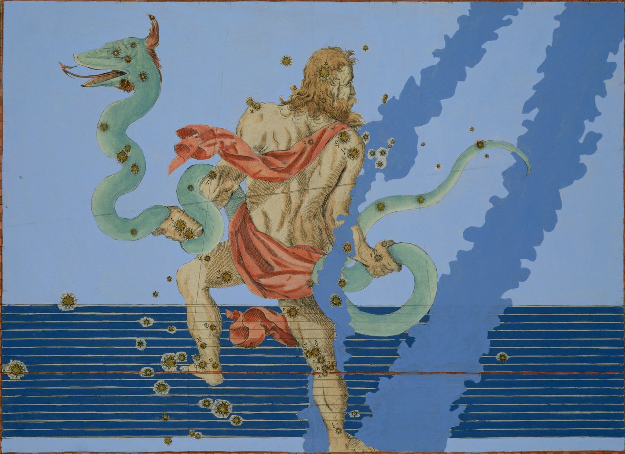 Ophiuchus Grubunun Takımyıldızı, Johann Bayer tarafından 