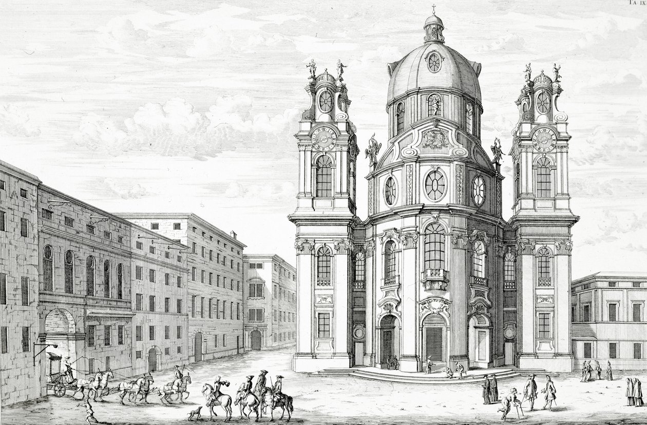 Notre Dame Kilisesi, Salzburg, Avusturya, Johann Adam Delsenbach (1687-1765) 1721 tarafından oyulmuş 