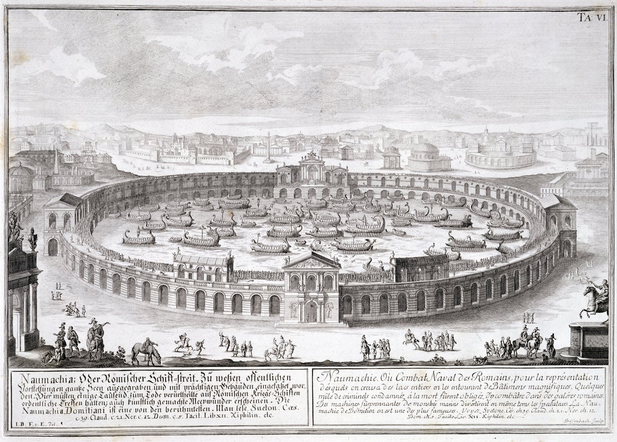 Naumachia, Johann Adam Deslsenbach (1687-1765) tarafından oyulmuş 