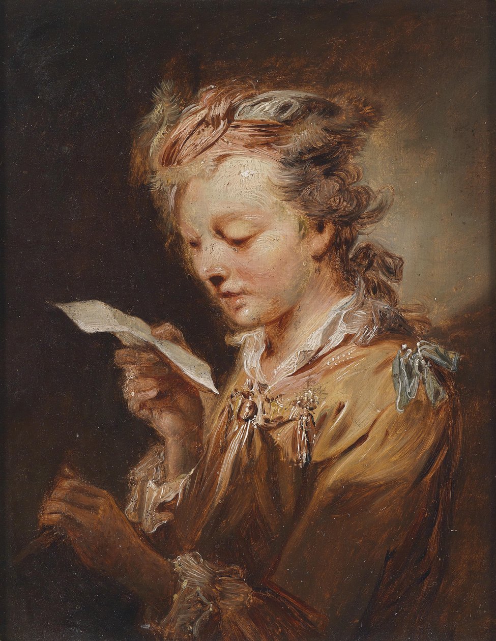 Okuyan genç bir adamın portresi by Johann Conrad Seekatz