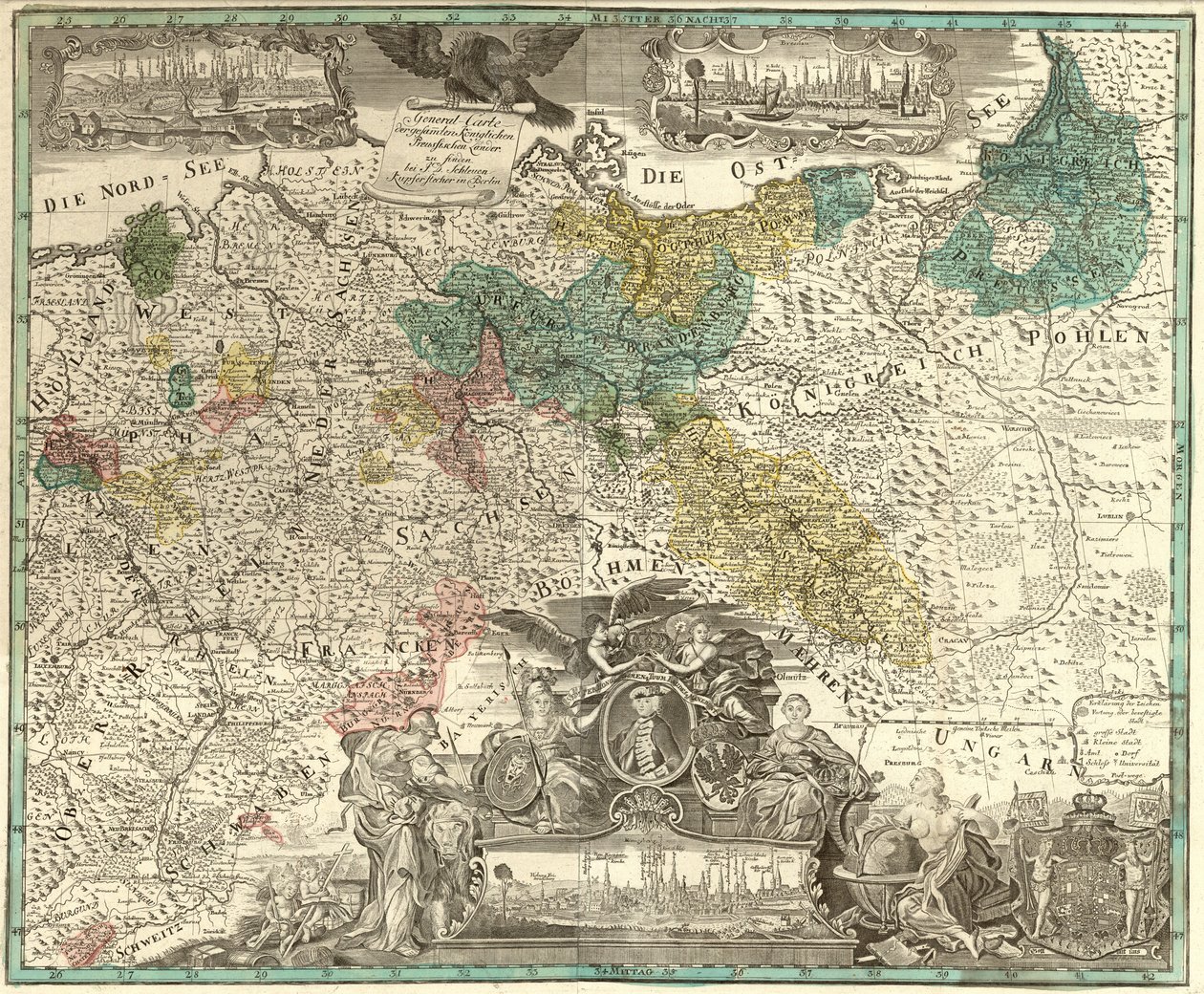 General Carte der gesammten Königlichen Preussischen Länder by Johann David Schleuen