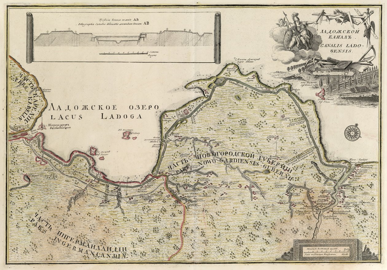 Ladoga Kanalı Haritası (1741-42) by Johann Elias Grimmel