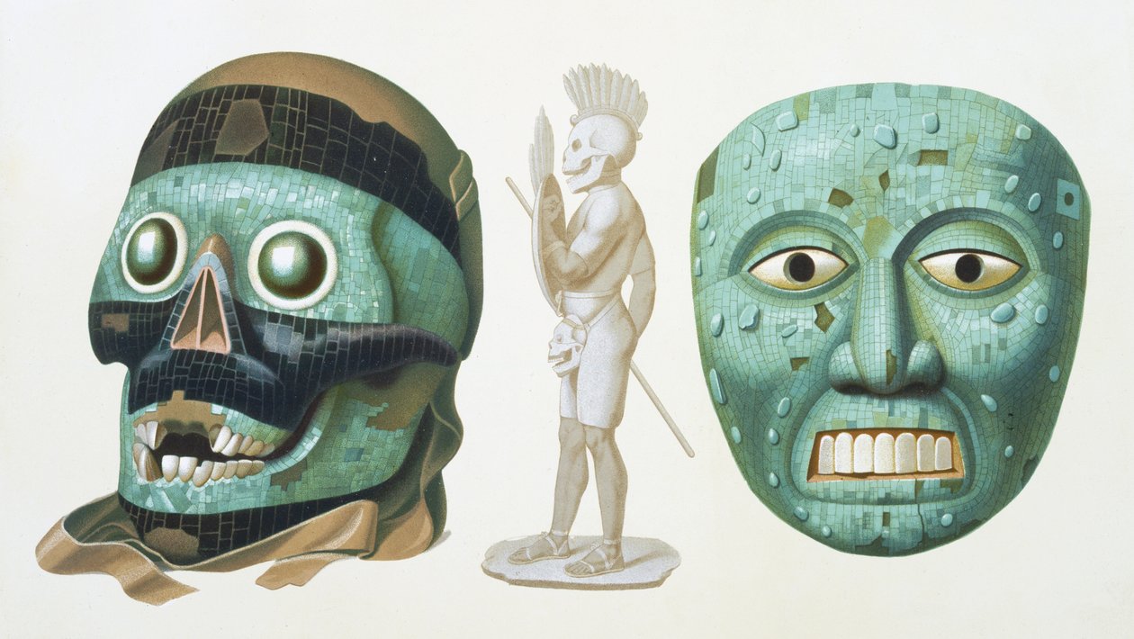 Solda: Tanrı Tezcatlipoca