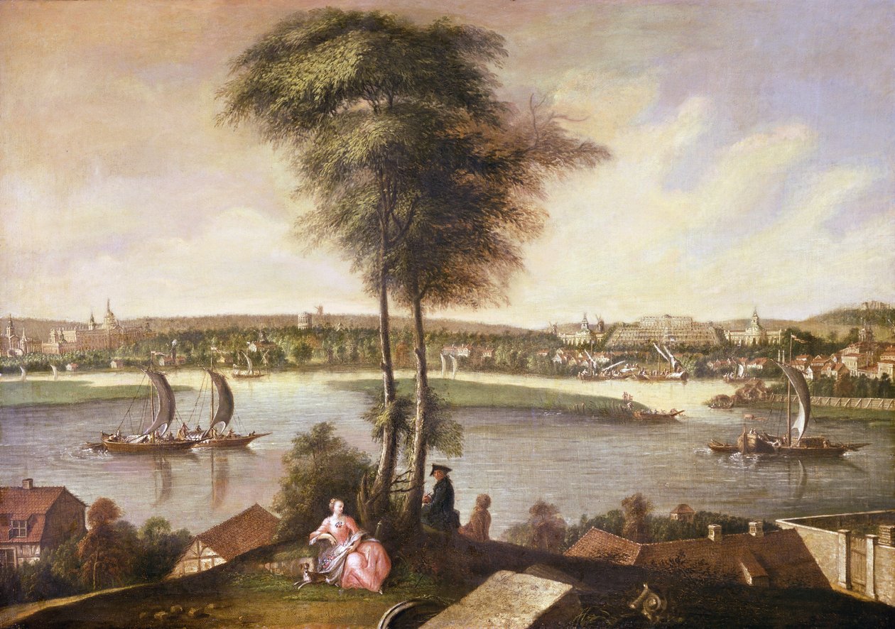 View of the Sanssouci park from Brauhausberg, 1772  by Johann Friedrich Meyer