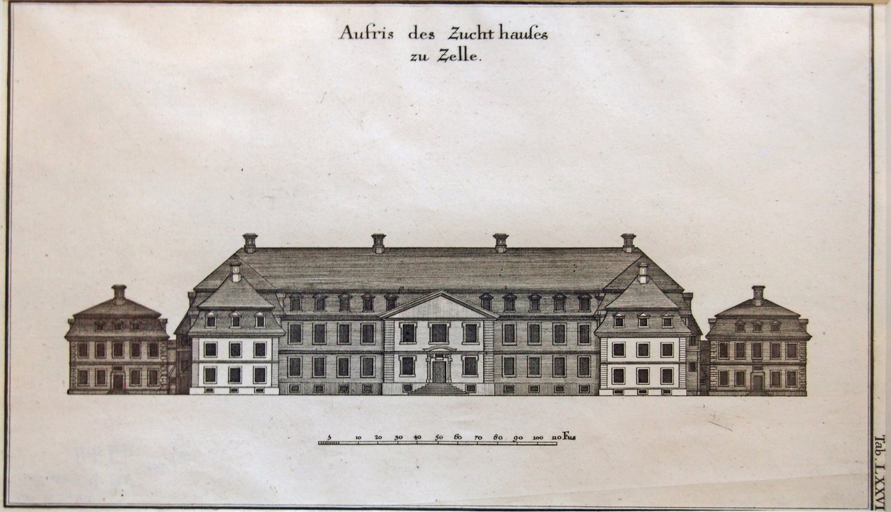 Celle kalesinin, tımarhanenin ve tımarhanenin görünümü by Johann Friedrich Penther
