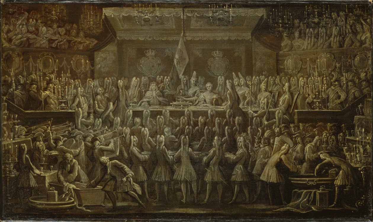 Frederick I için Prusya Taç Giyme Yemeği, 1701 by Johann Friedrich Wentzel
