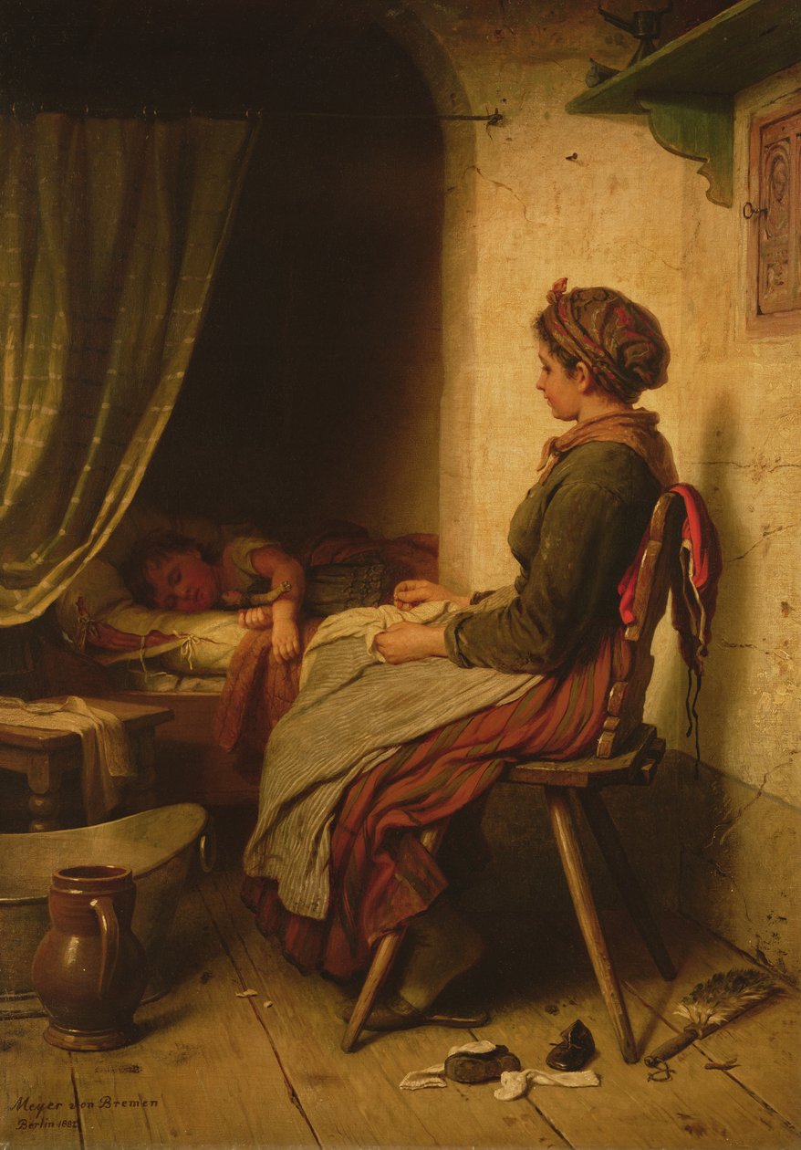 Uyuyan Çocuk, 19. yüzyıl by Johann Georg Meyer von Bremen