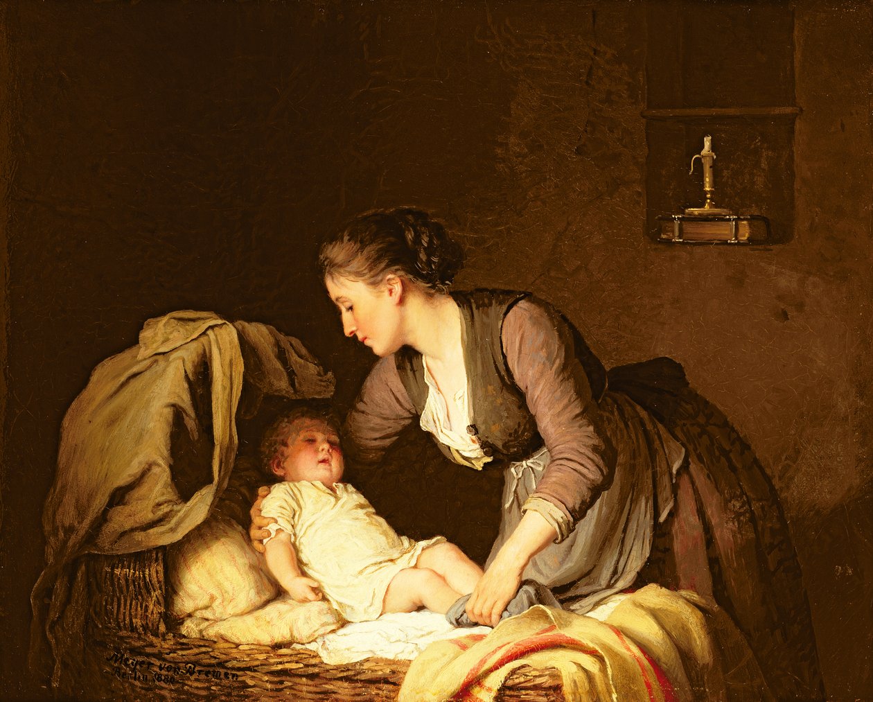 Bebeği Soyunmak, 1880 by Johann Georg Meyer von Bremen