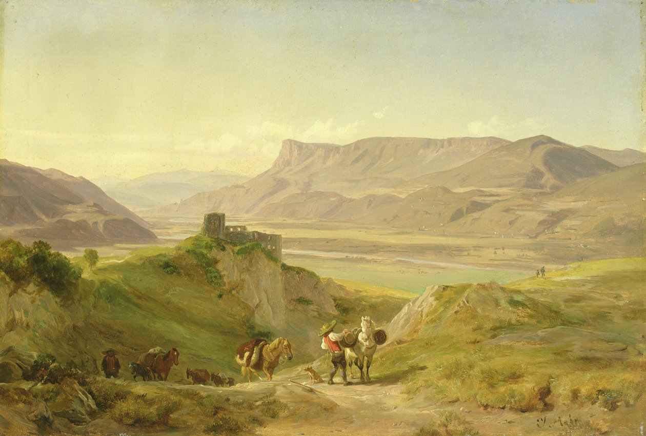 The Ruins of Brunnenburg Castle in the Etschtal Valley, 1838  by Johann Georg Paul Mohr