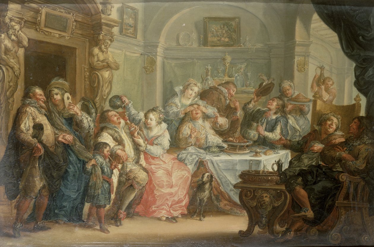 Fete Champetre (bir çift) by Johann Georg Platzer