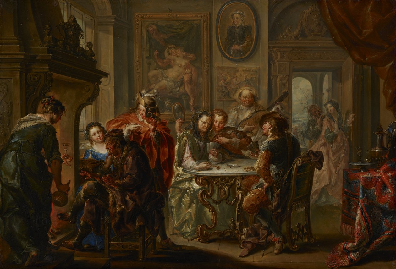 Mevsimlerin Zevkleri: Kış, c.1730 (bakır üzerine yağlı boya) by Johann Georg Platzer