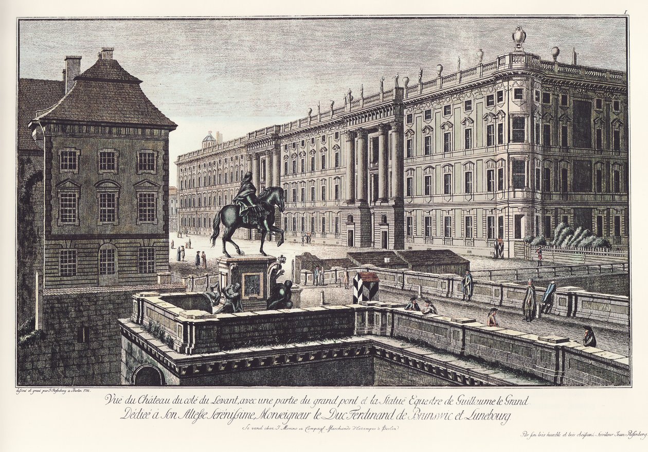 Uzun köprülü kale manzarası, eski Berlin by Johann Georg Rosenberg