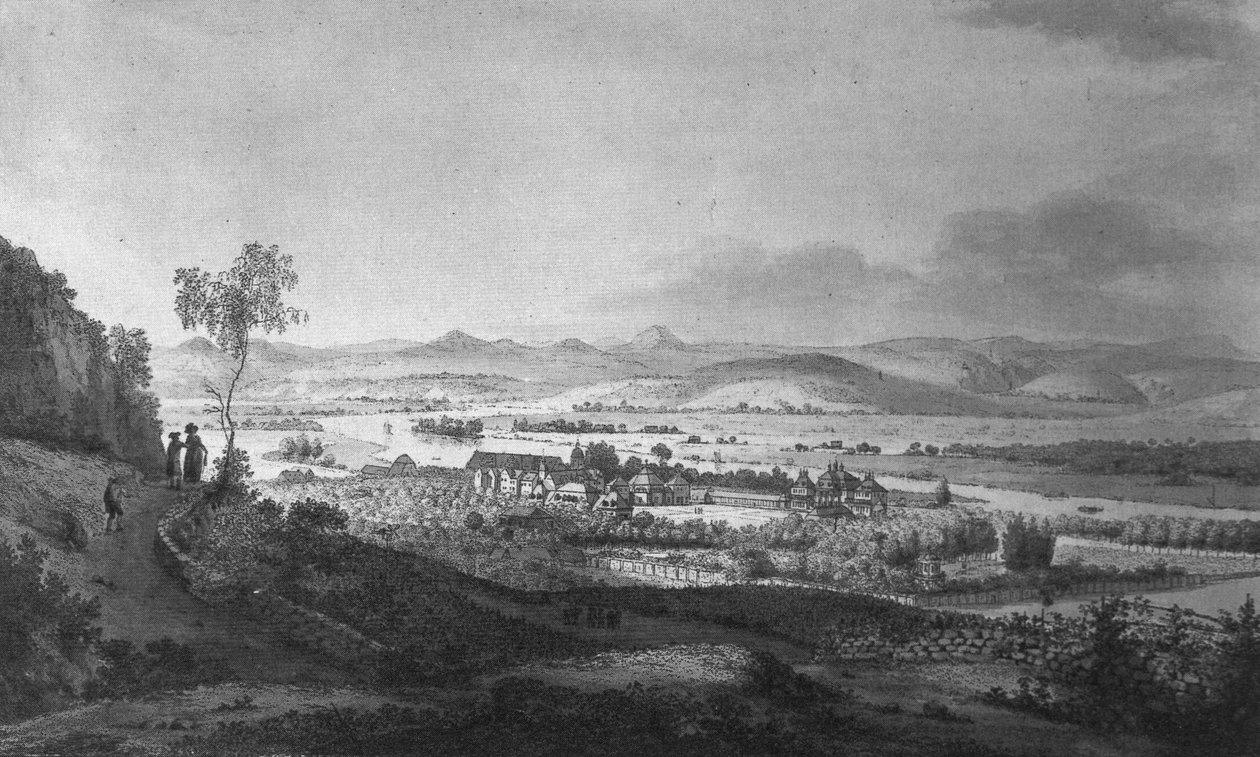 Pillnitz Kalesi ve Bahçesi Manzarası by Johann Gottfried Jentzsch