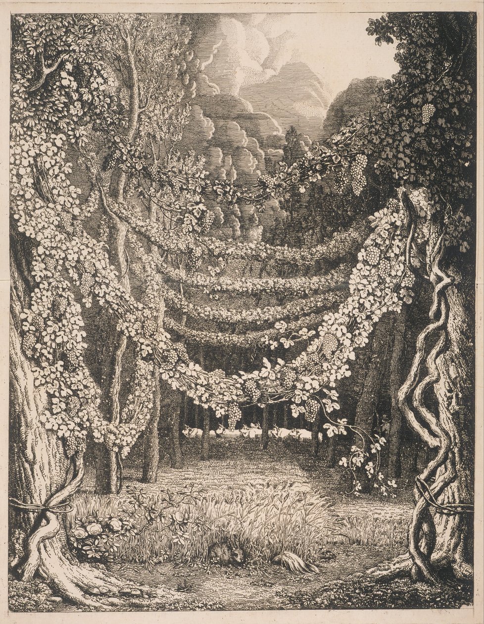 Polyphemus Mağarası Yolu Üzerindeki Bir Bağın Hayali Görünümü by Johann Heinrich Wilhelm Tischbein