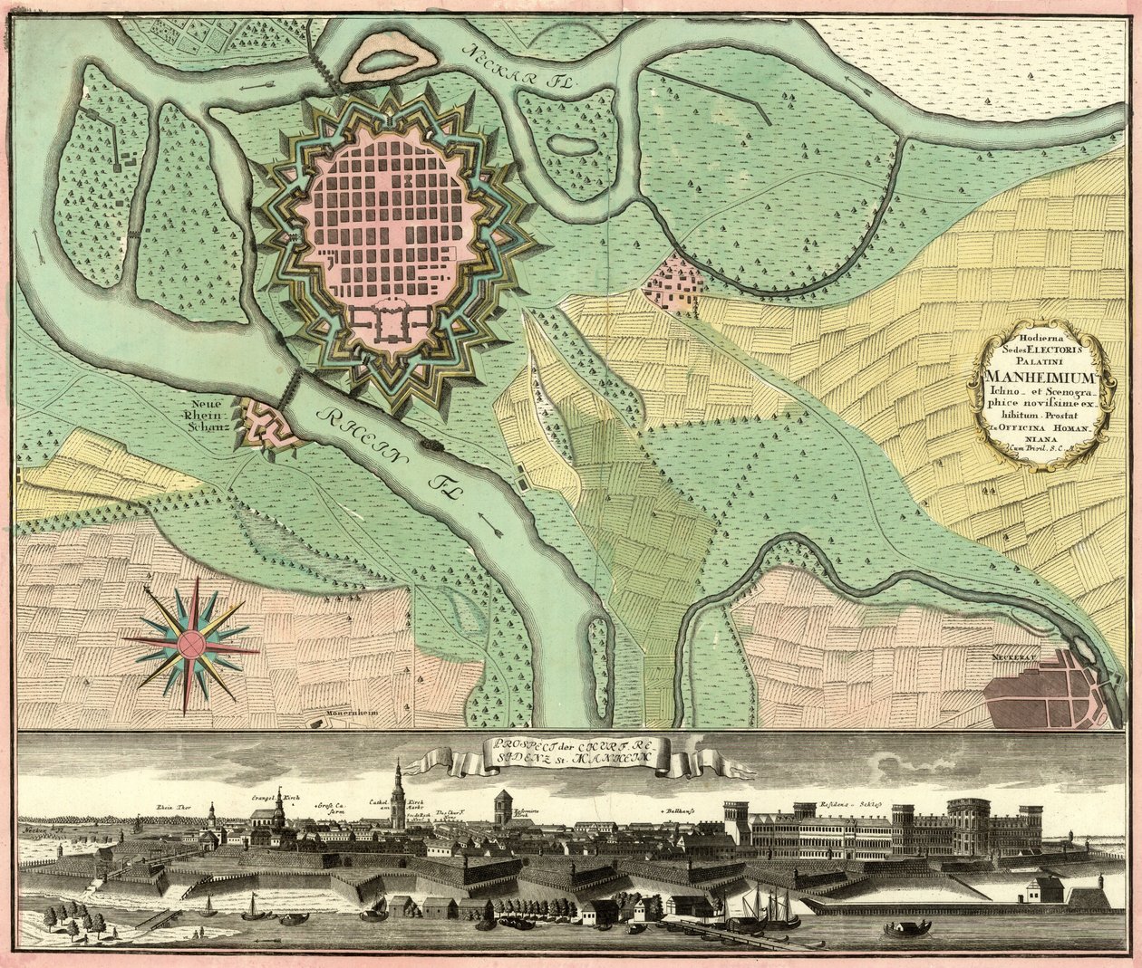 Beklenti der Şef. Sakinleri Manheim by Johann Baptista Homann