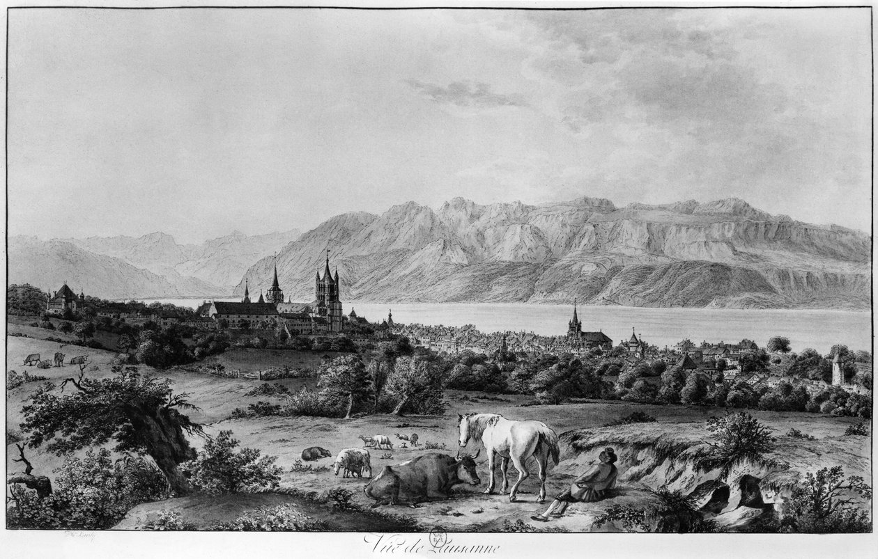 Lozan manzarası by Johann Ludwig Aberli