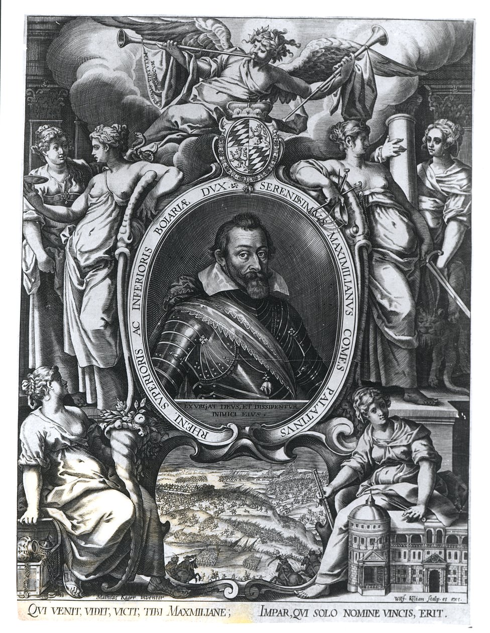 Wolfgang Kilian (1581-1662) tarafından oyulmuş Bavyeralı Maximilian I portresi by Johann Matthias Kager