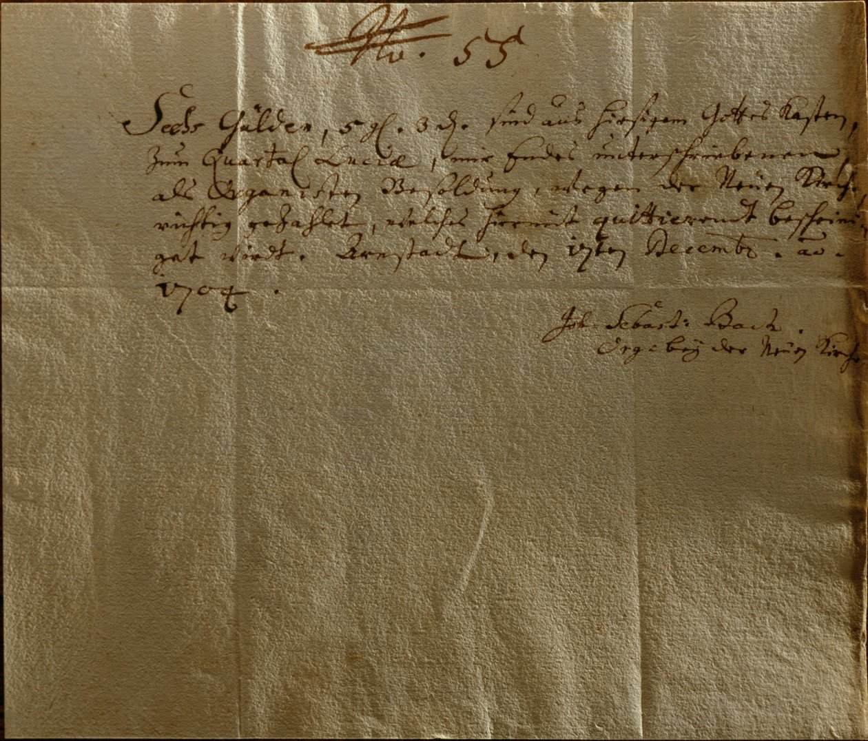 Ücret Dekontu, 17 Aralık 1704 (kağıt üzerine kalem ve mürekkep) by Johann Sebastian Bach