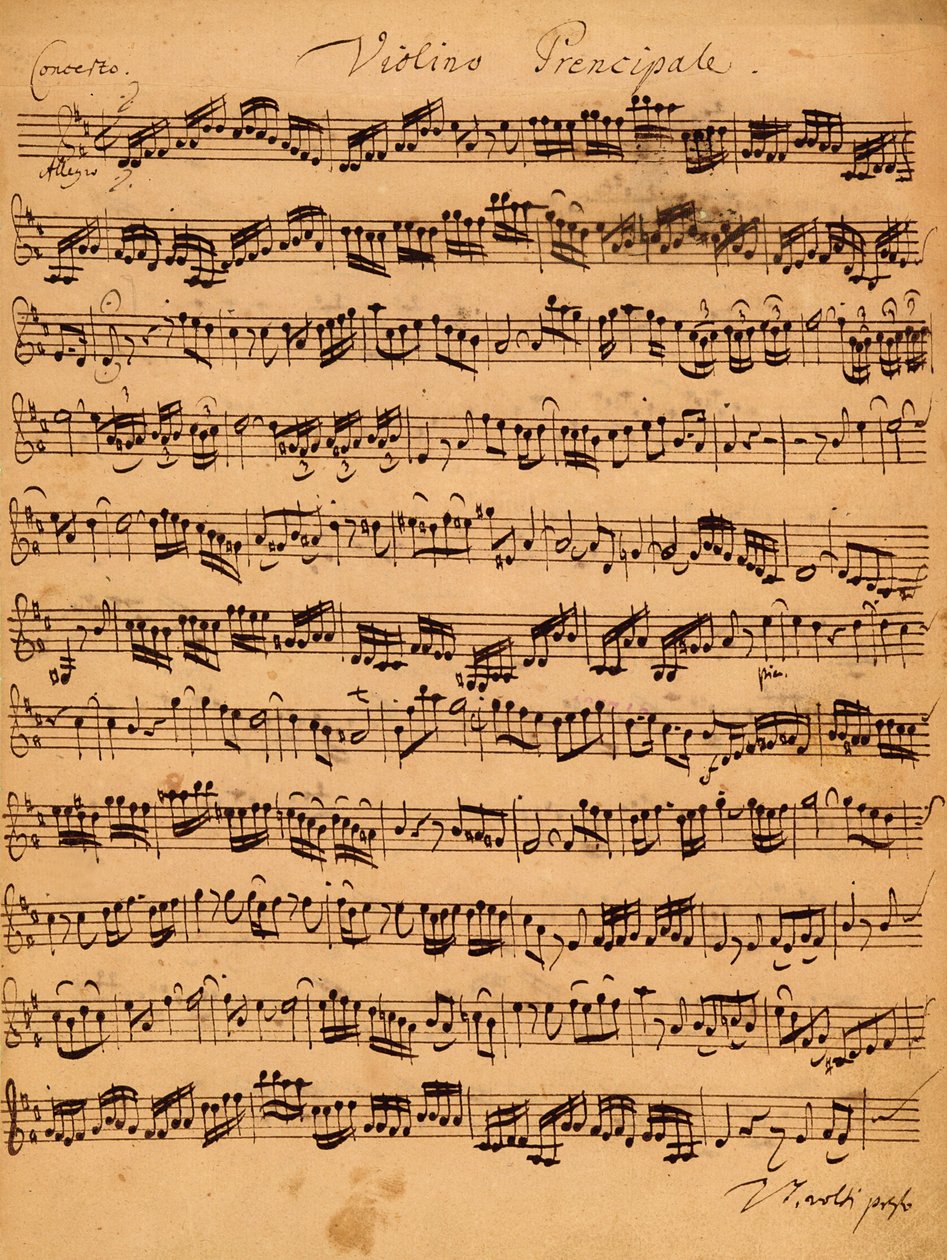 Brandenburger Konçertoları, No.5 D-Dur, 1721 (kağıt üzerine kalem ve mürekkep) (ayrıca bkz. 308416) by Johann Sebastian Bach