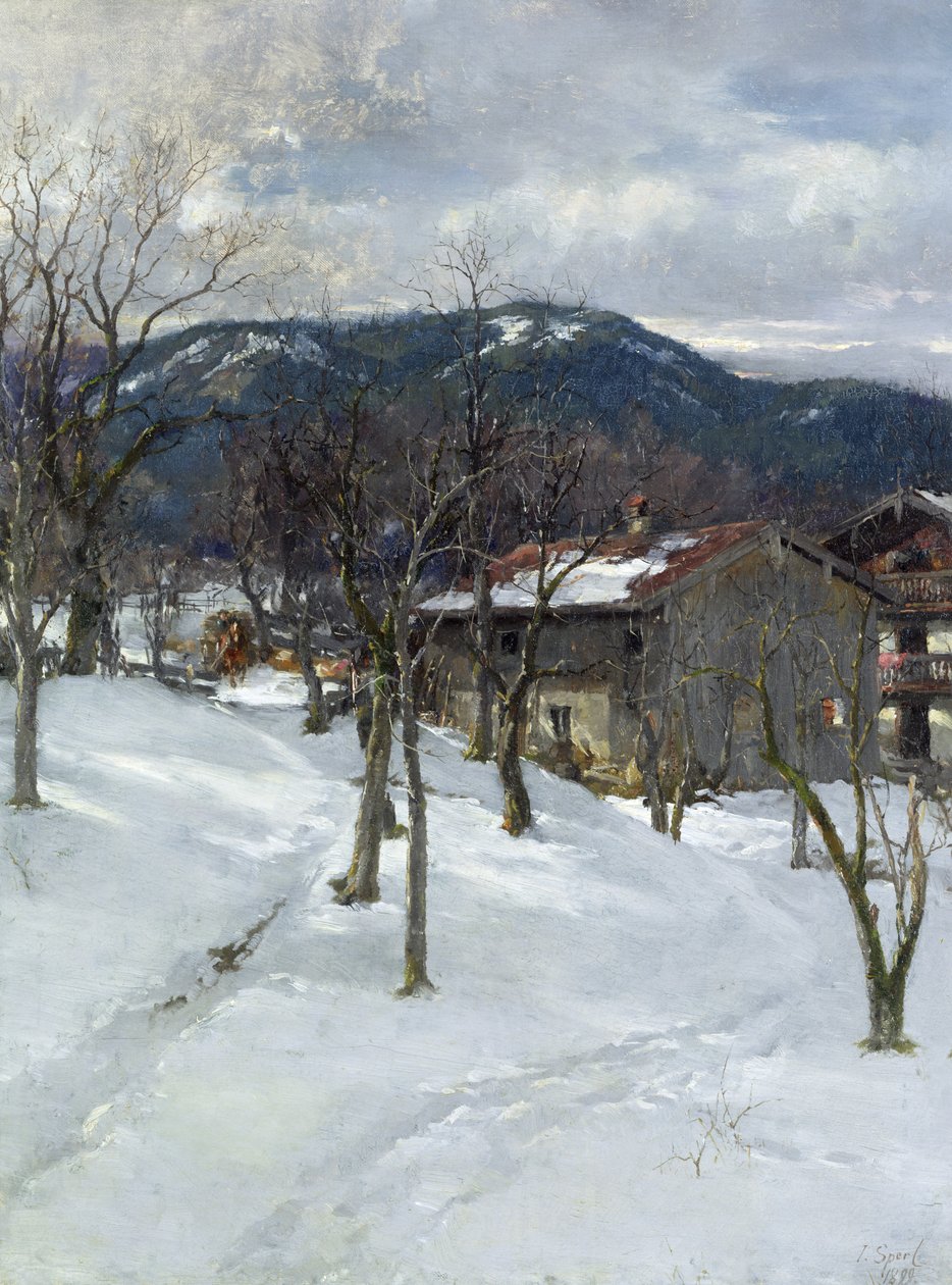 Kutterling yakınlarındaki kış manzarası, 1899 by Johann Sperl