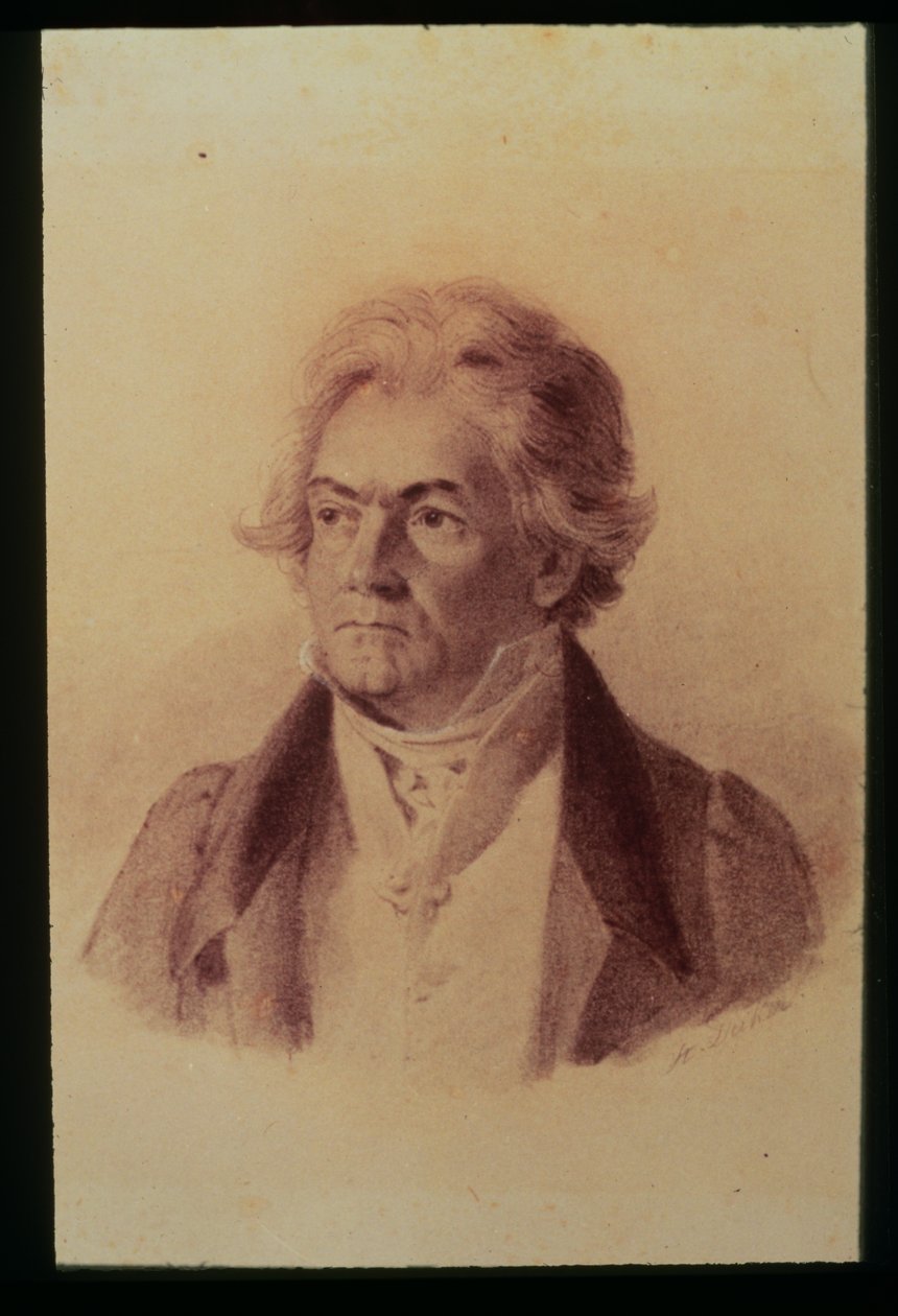 Ludwig van Beethoven (1770-1827), 1824 (baskı) by Johann Stephan Decker