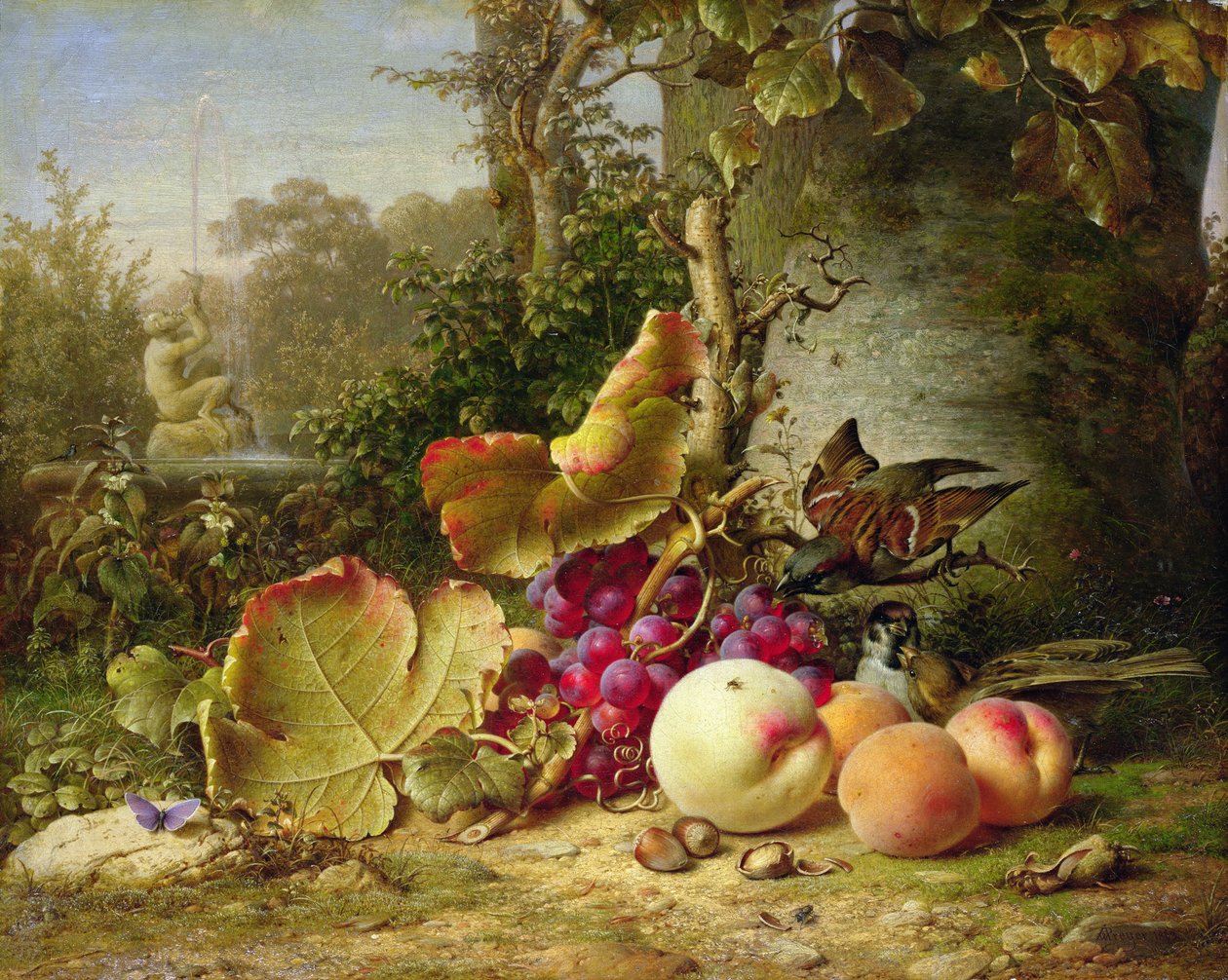 Meyve ve Serçeler, 1863 by Johann Wilhelm Preyer