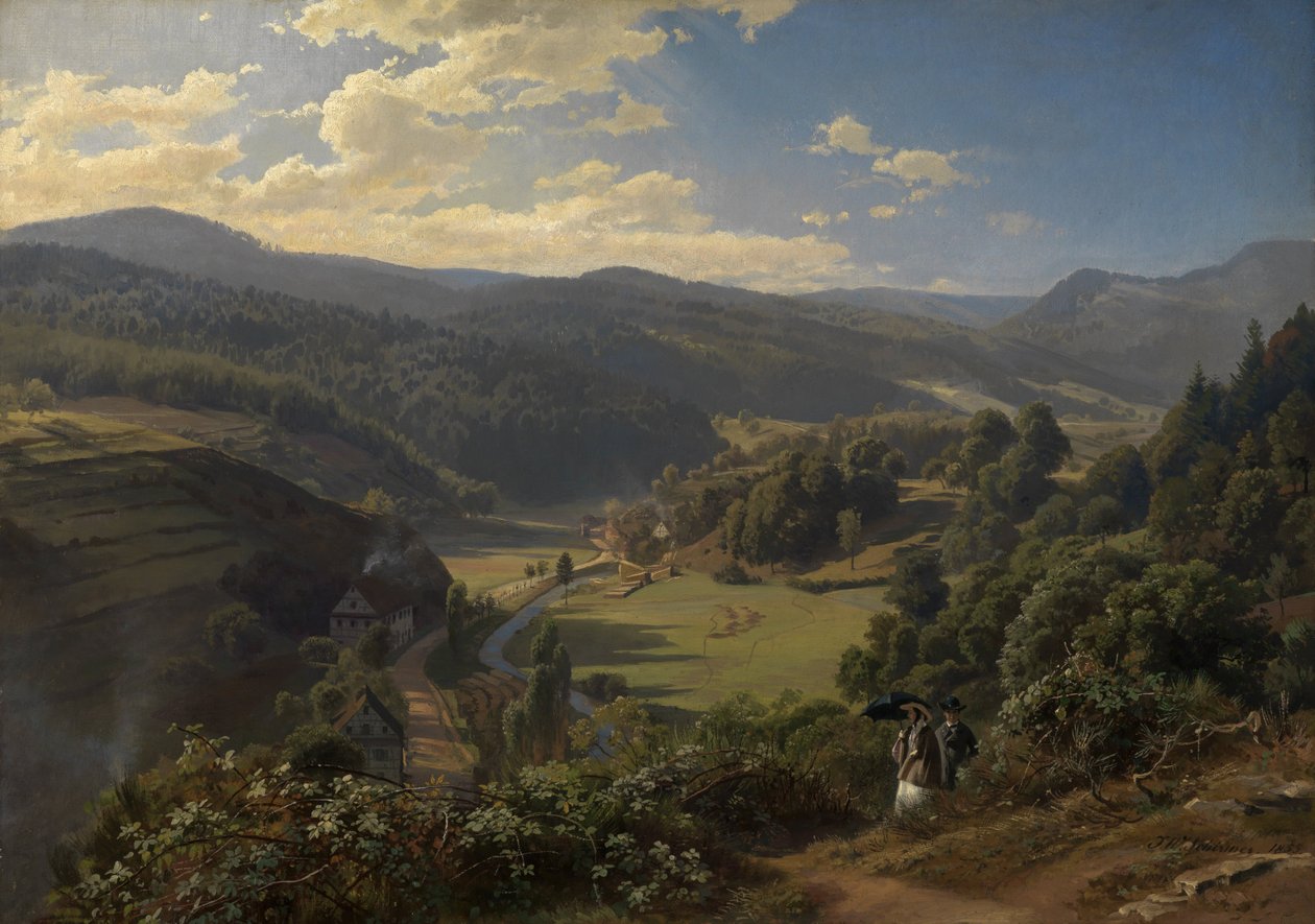 Baden-Baden yakınlarındaki Geroldsau vadisi by Johann Wilhelm Schirmer