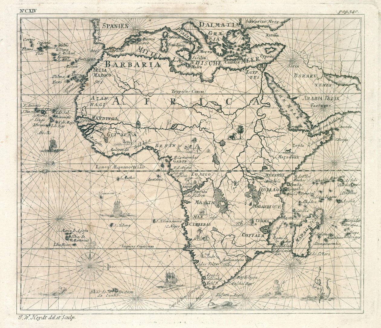 Afrika Haritası by Johann Wolfgang Heydt