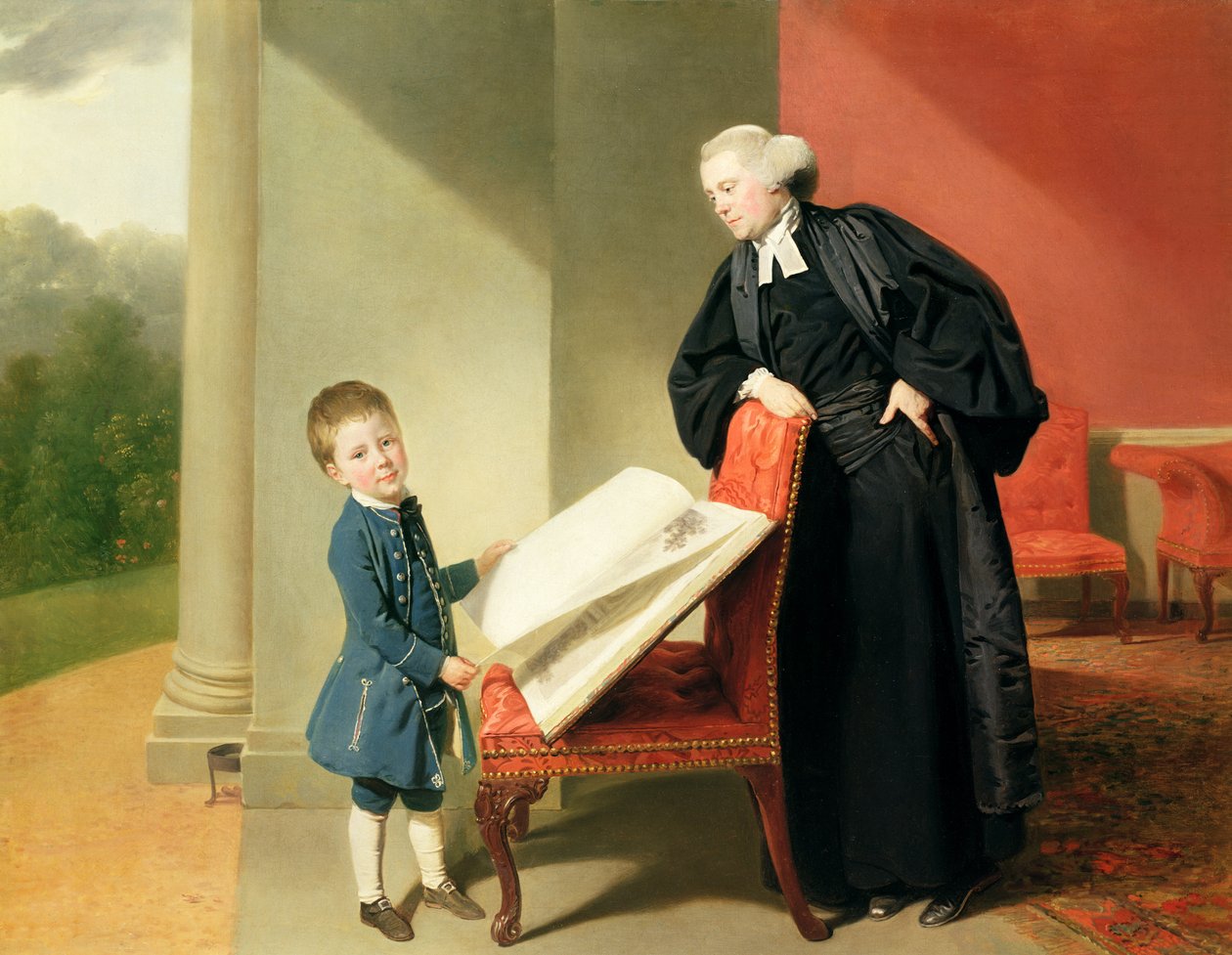 Muhterem Randall Burroughes ve oğlu Ellis, 1769 by Johan Joseph Zoffany