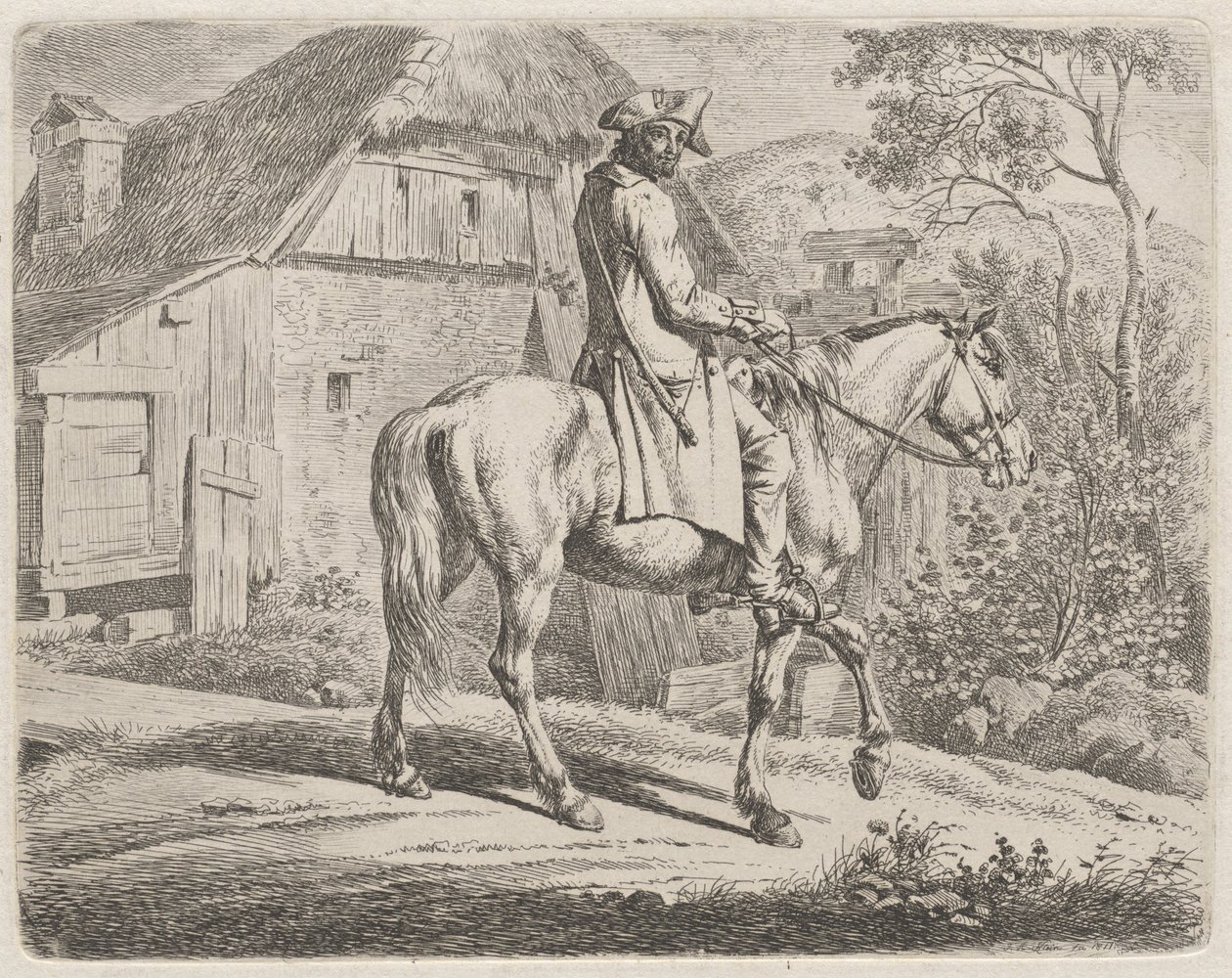 Atlı Sığır Satıcısı by Johann Adam Klein