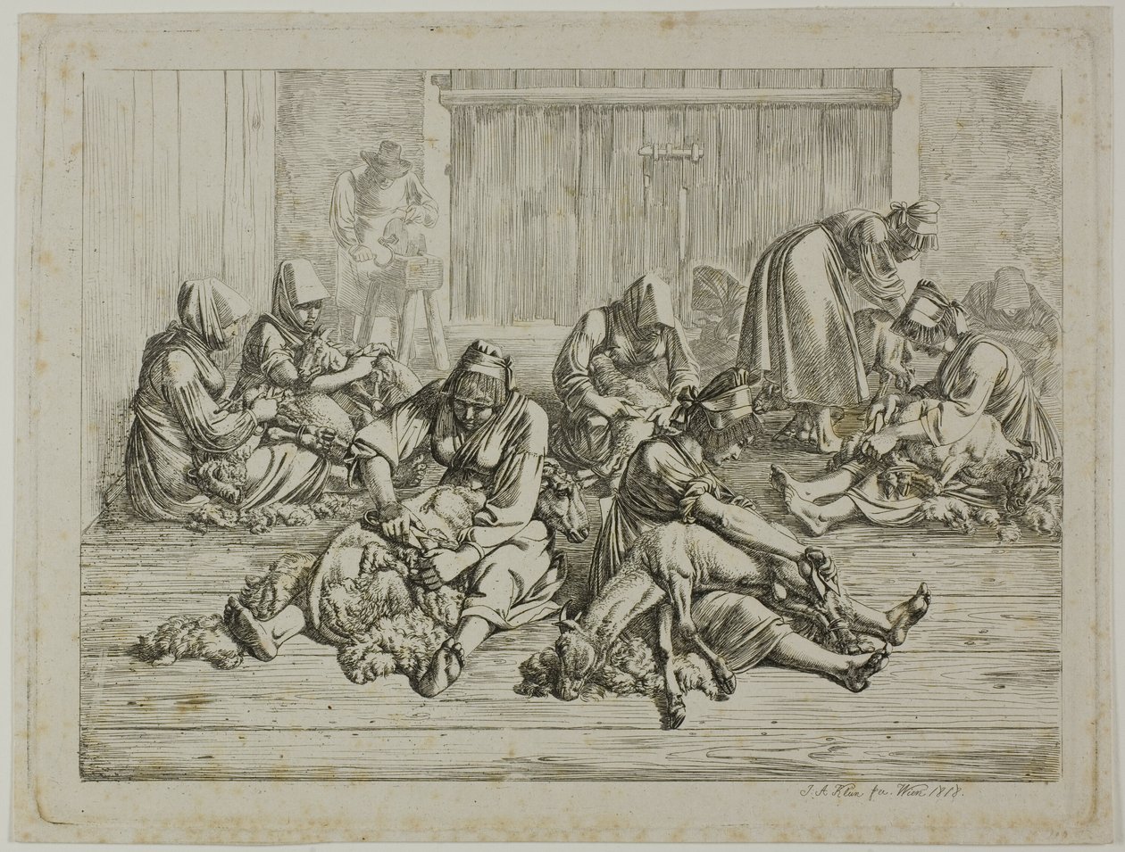 koyun kırkma by Johann Adam Klein